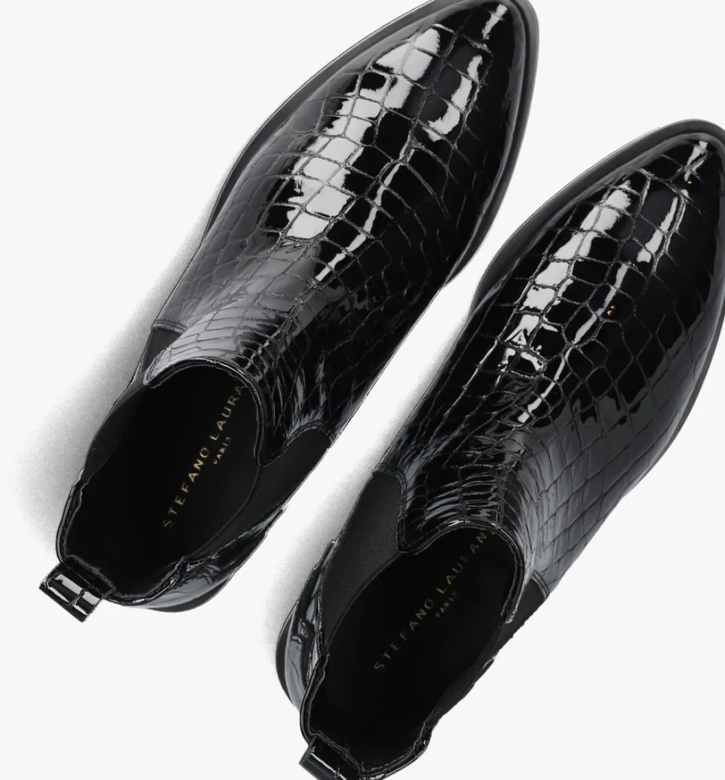 zwarte stefano lauran enkellaarsjes s3298