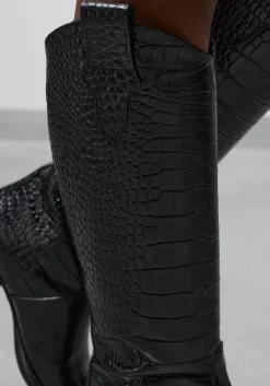 zwarte stefano lauran hoge laarzen 702-08