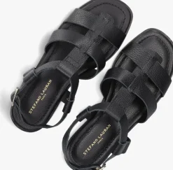 zwarte stefano lauran platte sandalen 24200