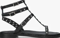 zwarte stefano lauran platte sandalen 24202