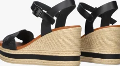 zwarte stefano lauran sandalen led koord sandaal sleehak