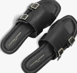 zwarte stefano lauran slippers 24004