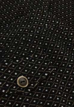 zwarte summum flared broek flared pants mini pattern jacquard