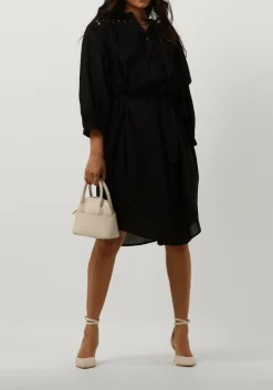 zwarte summum midi jurk dress cotton voile