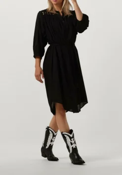 zwarte summum midi jurk dress cotton voile
