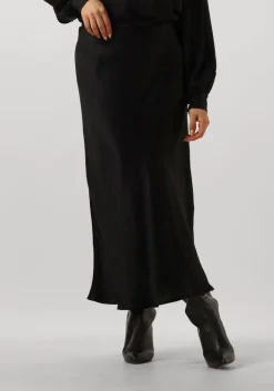 zwarte summum midirok skirt heavy silk touch