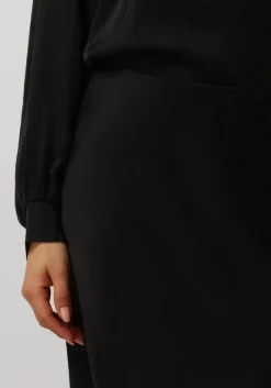 zwarte summum midirok skirt heavy silk touch