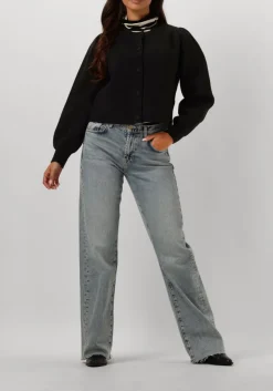 zwarte summum tops & t-shirts turtle neck top sheer jersey stripe