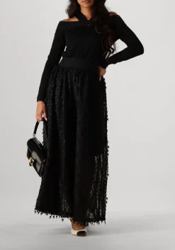 zwarte summum trui bare shoulder top dull