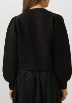 zwarte summum vest knitted cardigan leopard jacquard knit