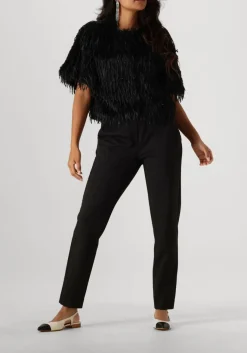 zwarte summum vest shortsleeve jacket faux feather fur