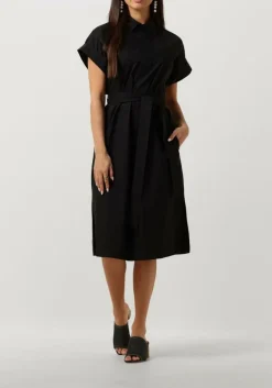 zwarte suncoo midi jurk clodie