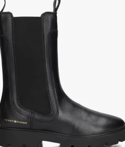 zwarte tommy hilfiger chelsea boots th lthr mid chelsea
