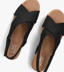zwarte toms platte sandalen diana crossover