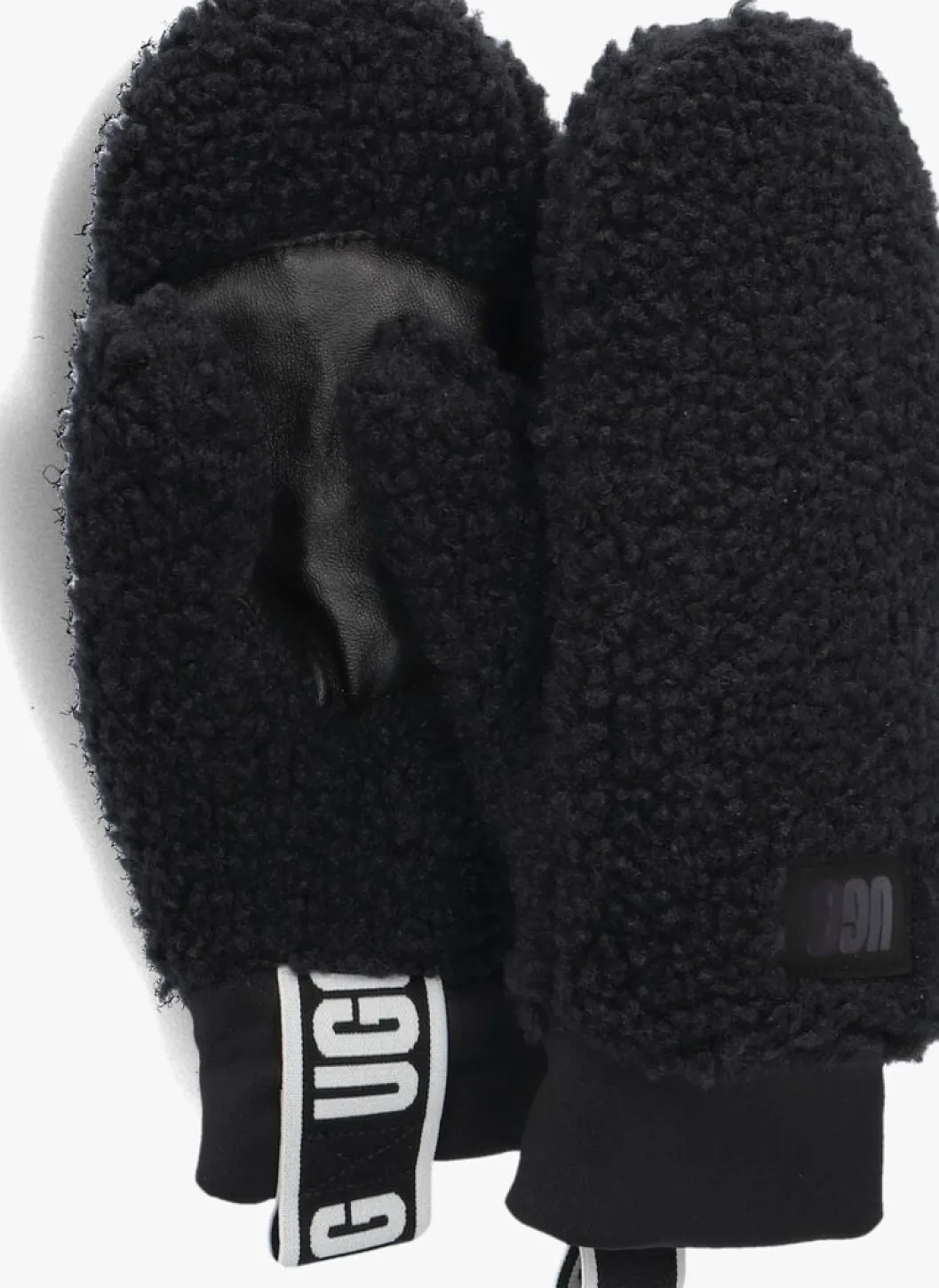 zwarte ugg handschoenen uggfluff mitten with logo tape