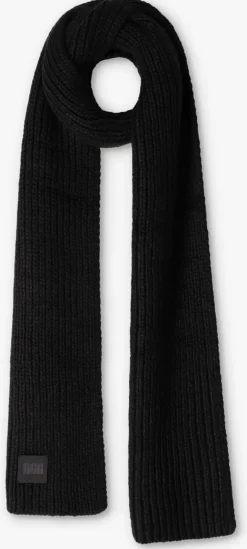 zwarte ugg muts chunky rib beanie knit pom set