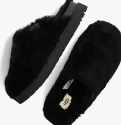 zwarte ugg pantoffels w fuzz sugar slide