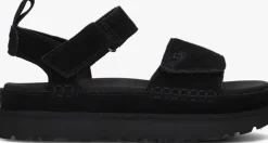 zwarte ugg platte sandalen w goldenstar