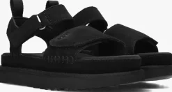 zwarte ugg platte sandalen w goldenstar