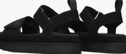 zwarte ugg platte sandalen w goldenstar