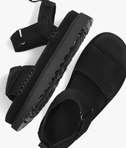 zwarte ugg platte sandalen w goldenstar