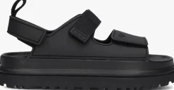 zwarte ugg platte sandalen w goldenglow