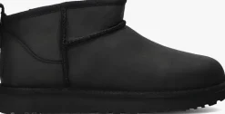 zwarte ugg vachtlaarzen classic ultra mini leather regenerate