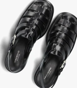 zwarte vagabond shoemakers platte sandalen ellis