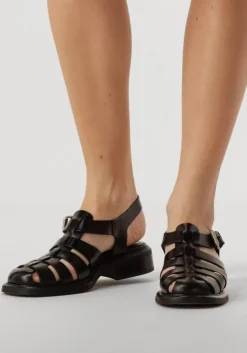 zwarte vagabond shoemakers platte sandalen ellis