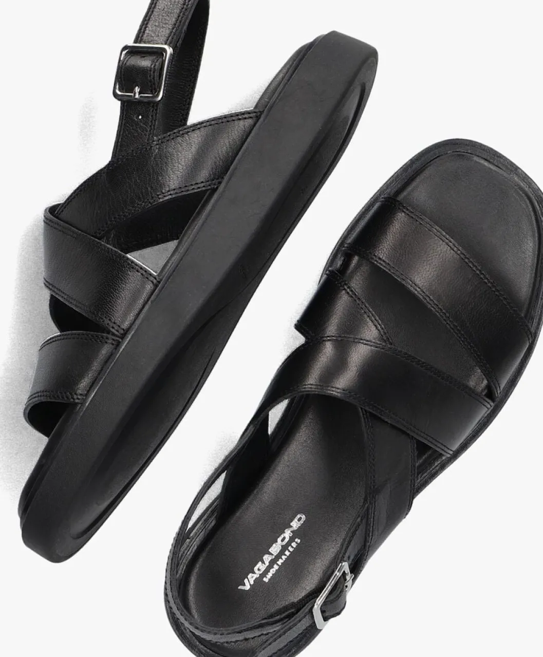 zwarte vagabond shoemakers platte sandalen connie 401