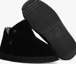 zwarte warmbat pantoffels willow