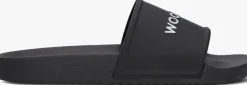 zwarte woolrich badslippers slide eva